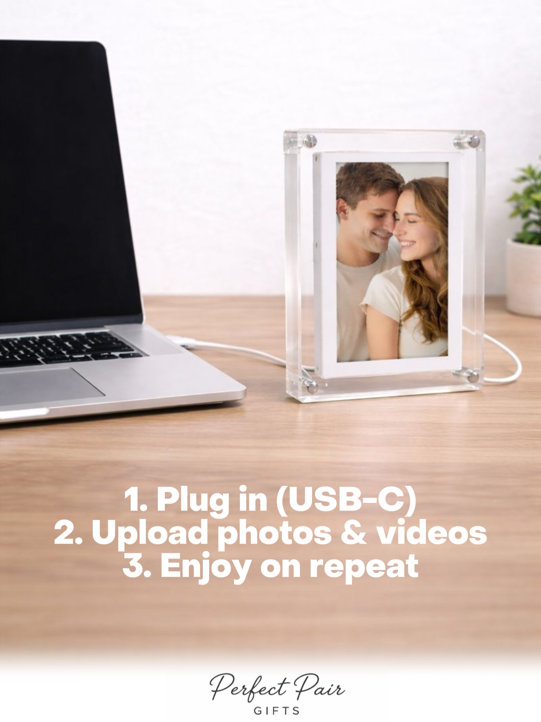 Vertical Digital Photo Frame for Couples – 5” IPS Display